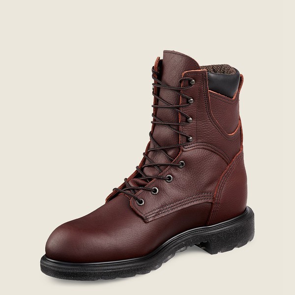 Red Wing Mens Supersole® 2.0 - 8-inch Insulated Waterproof Soft Toe - Work Boots Burgundy - 0897AMET